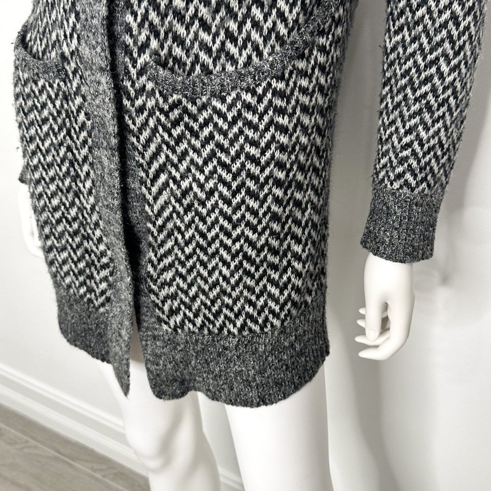 Joe’s Jeans Mohair Blend Herringbone Knit Snap Button Front Cardigan Sweater - Picture 5 of 17
